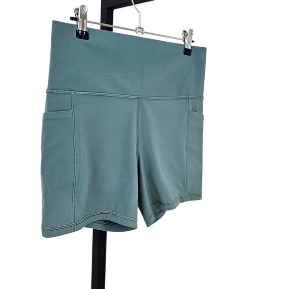 Athleta Womens Salutation Stash 5" Short, Athletic, Green Blue, Size Large - Picture 3 of 7